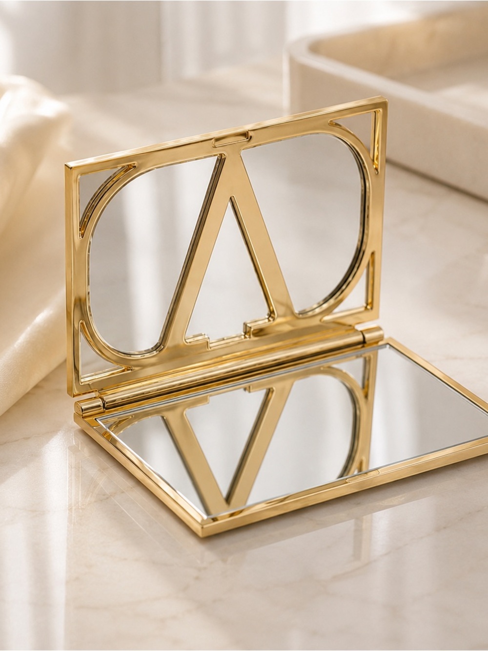Valentino Beauty Gold Compact Mirror NEW